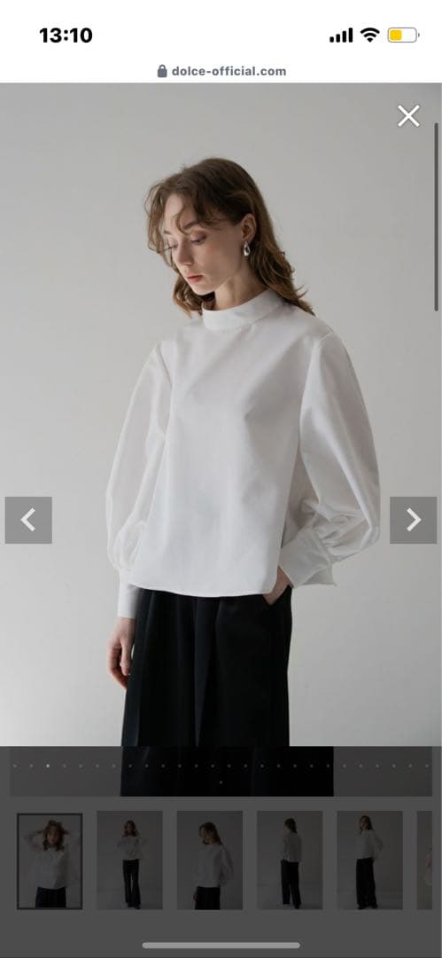 【メゾンドドルチェ】classy ribbon blouse/white