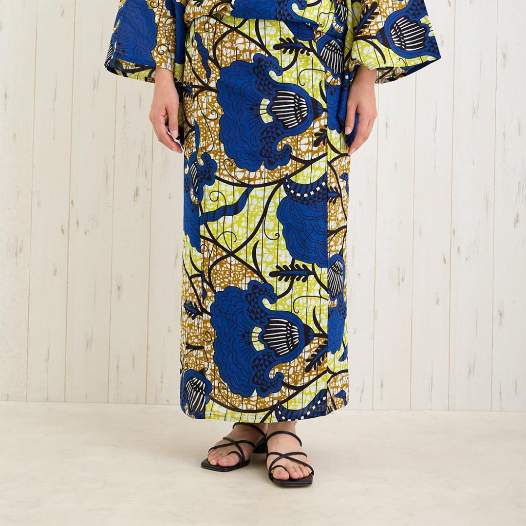 最終値下げ アフリカンプリント 浴衣 アジアン エスニック 個性派 ユカタセット