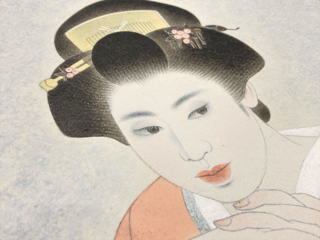 西田辰也 うたてし 日本画 美人画 真作肉筆