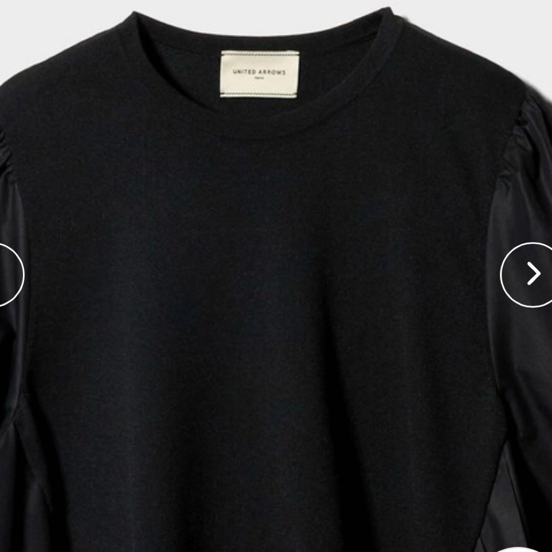 UNITED ARROWS プリーツ コンビ ニット ブラウス