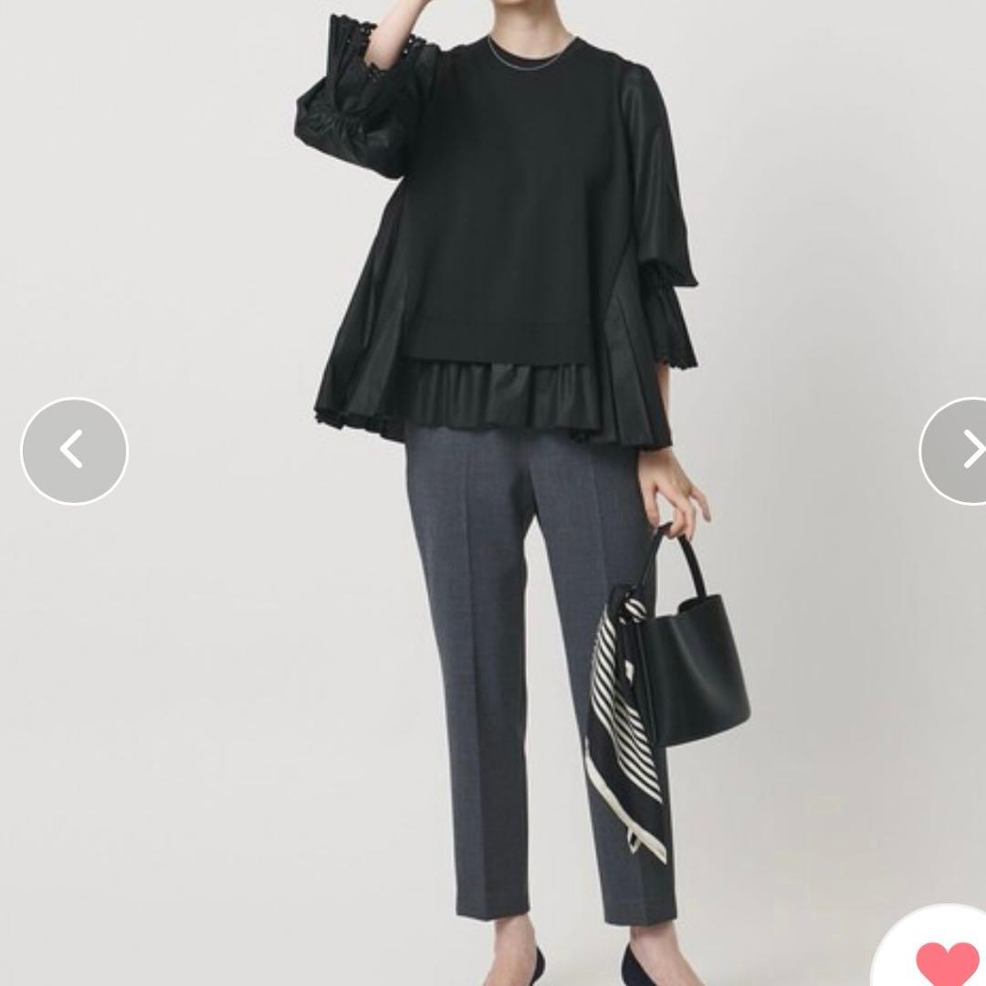 UNITED ARROWS プリーツ コンビ ニット ブラウス