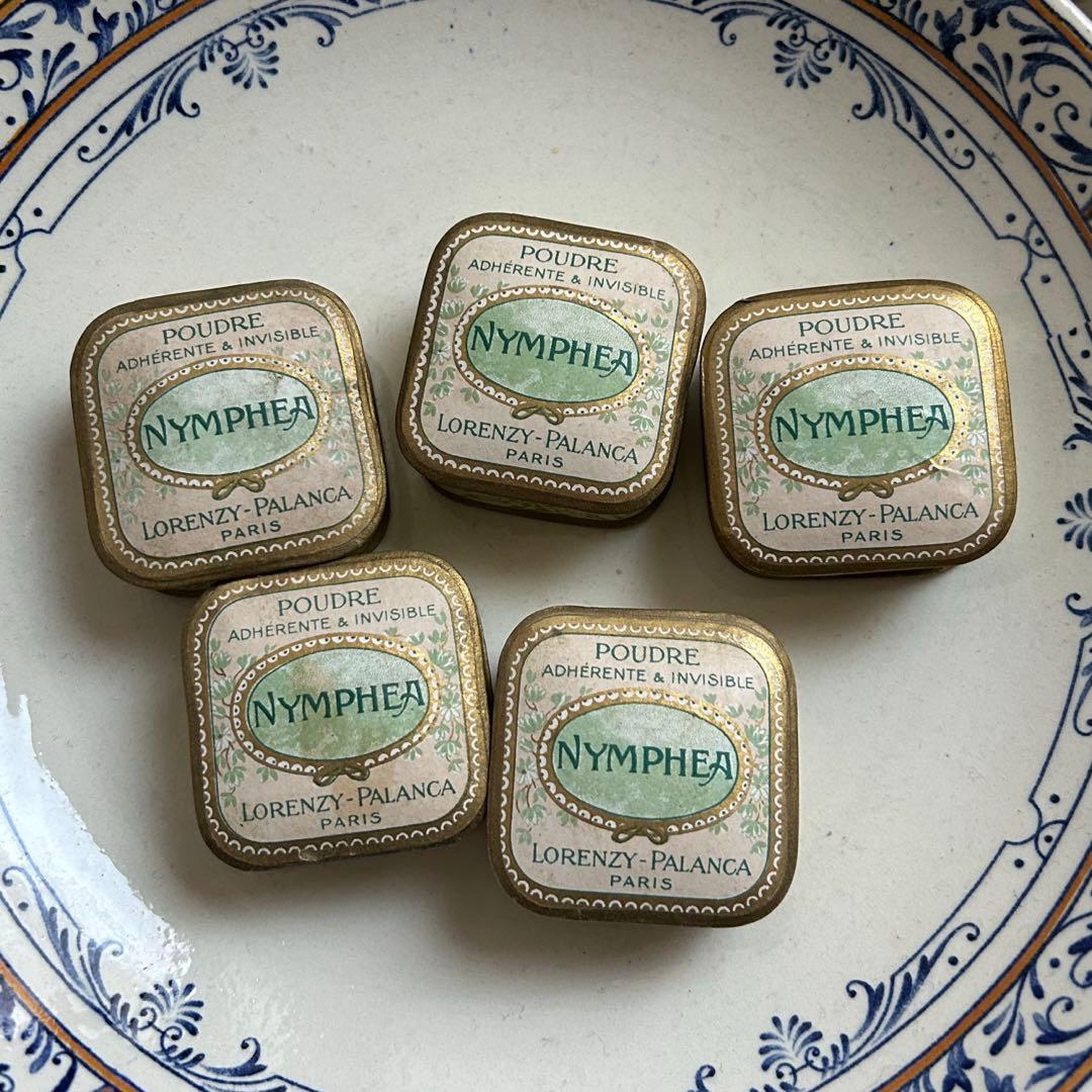 フランスアンティーク　NYMPHEA パウダーボックス　5個セット