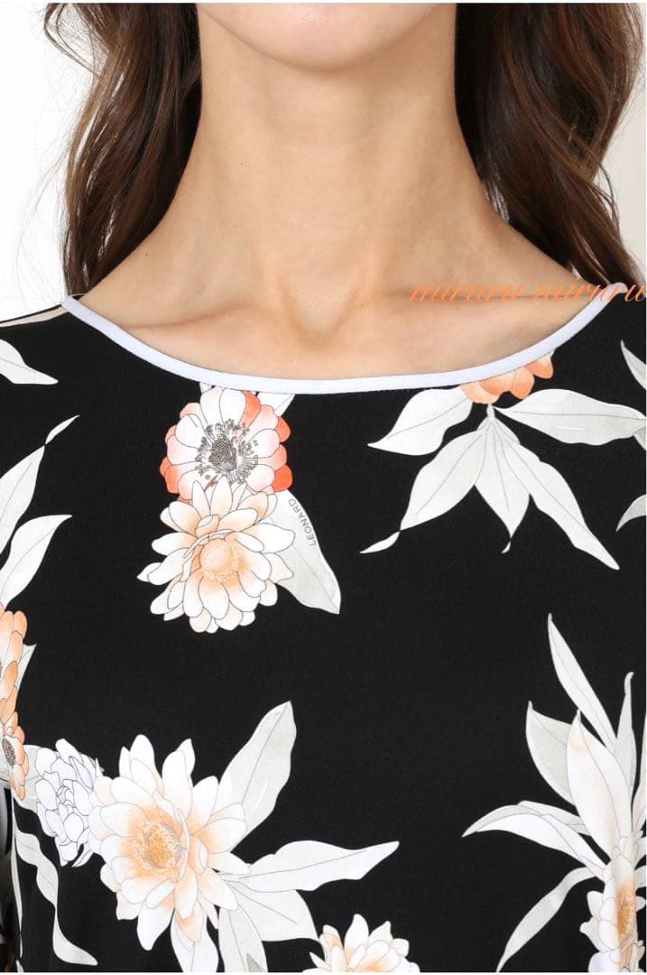 ★未使用級★タグ付★2024/LEONARD ★インポートワンピース　42 黒