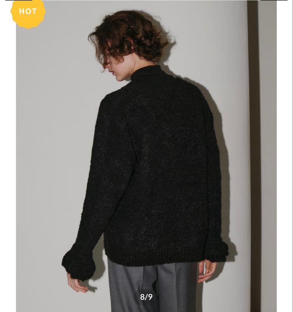 OHGA ブラック ニットカーディガン 長袖