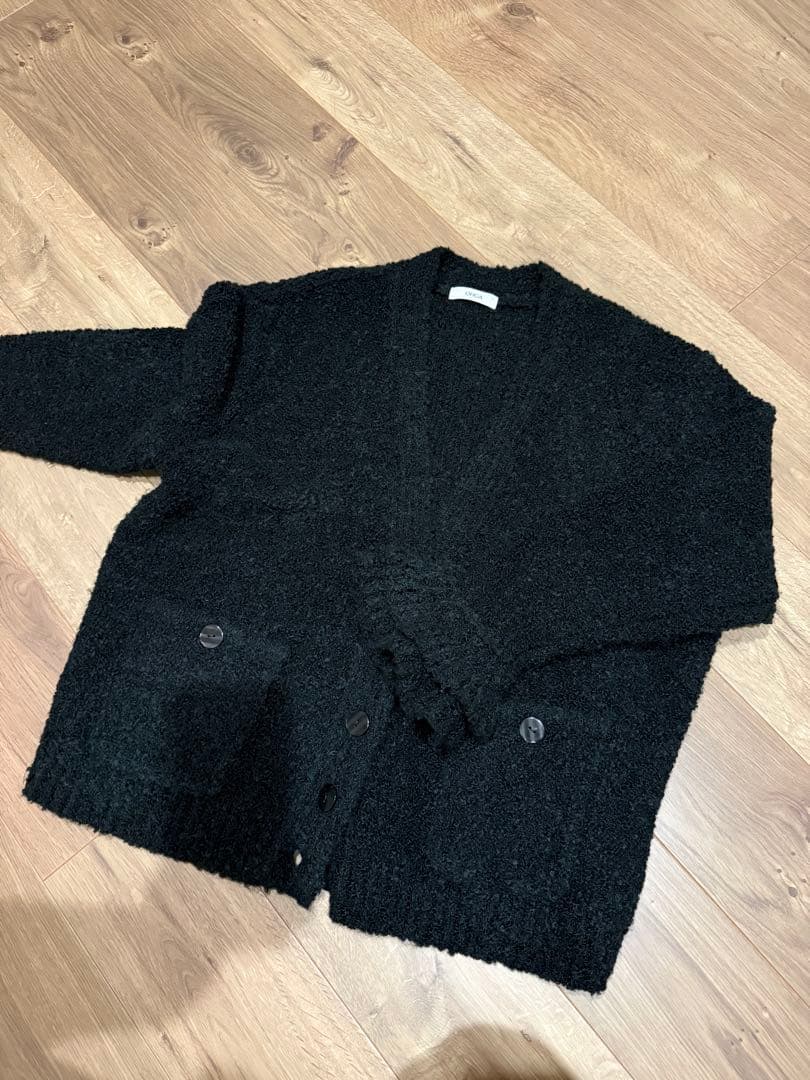 OHGA ブラック ニットカーディガン 長袖