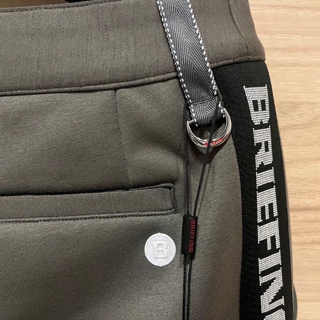 新品★34,100円 ブリーフィング 秋冬サイドロゴラインパンツ オリーヴ M