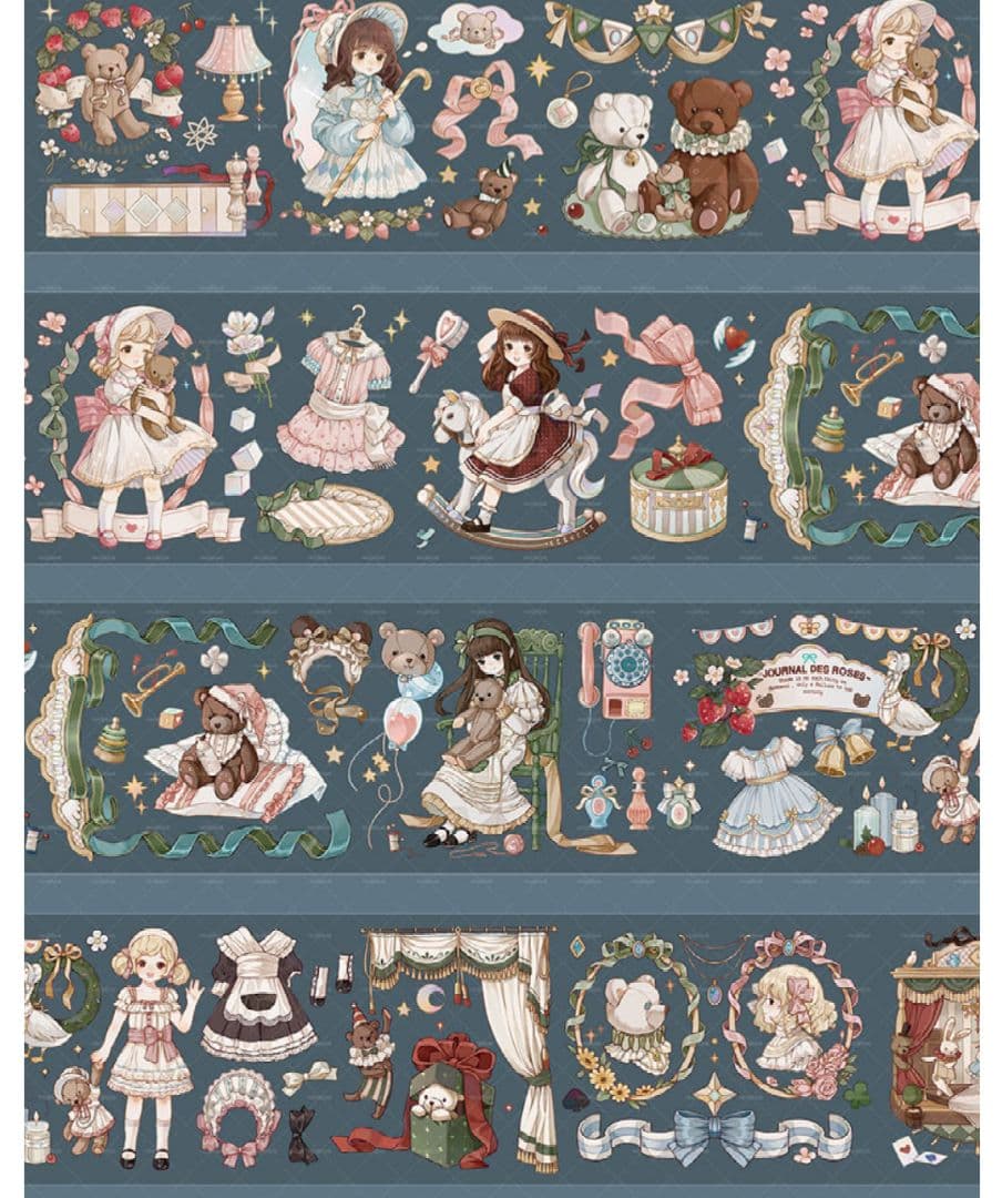 ✩再販✩J243＃有小熊陪你看月亮(PET)切り売り海外人物マステ女の子