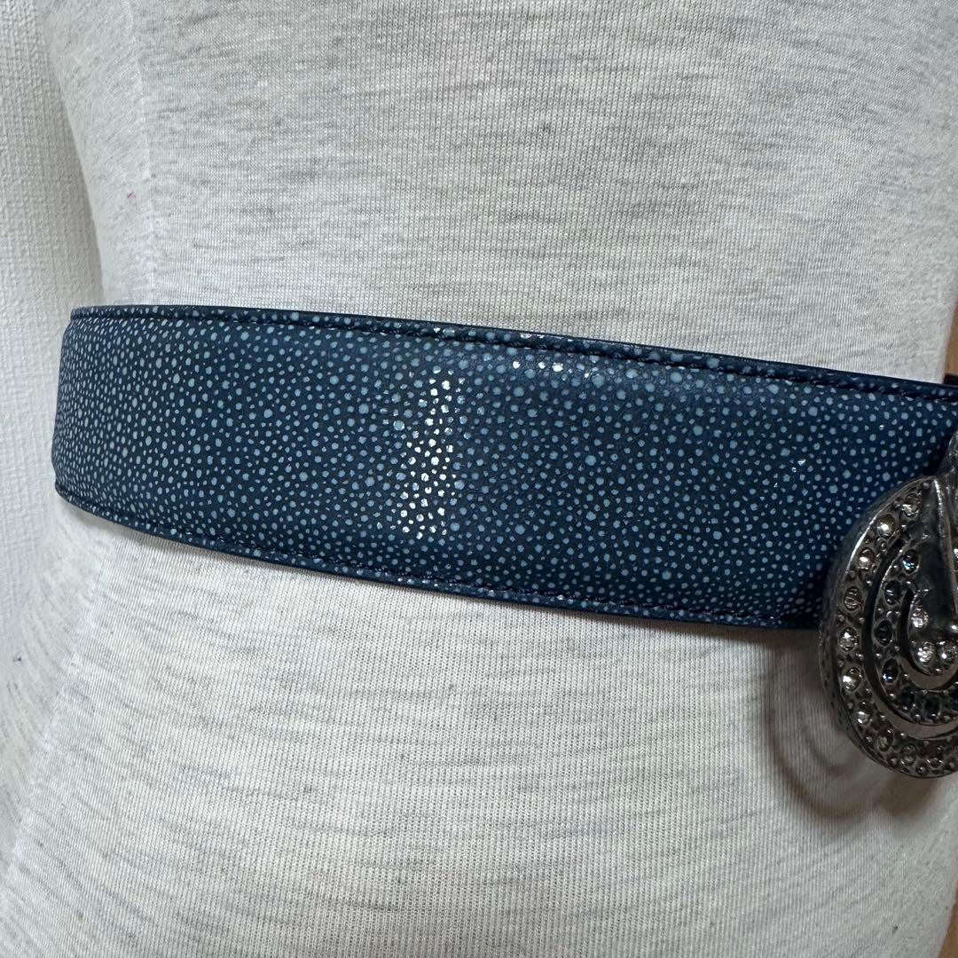 Elliot Rhodes 本革 スワロ装飾バックル ベルト