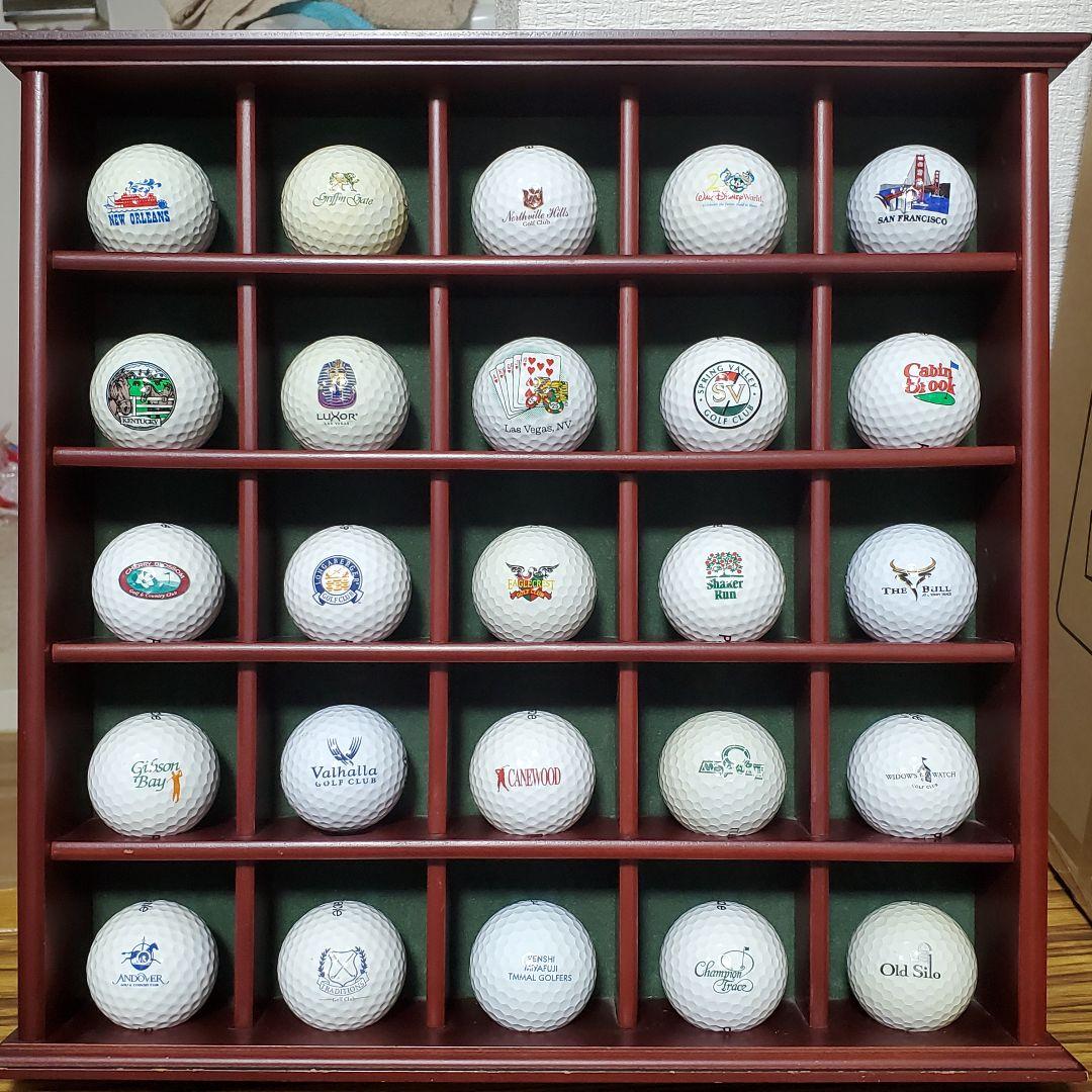 レトロ アンティーク ゴルフ ボール ディスプレイ ケース コレクション 25個