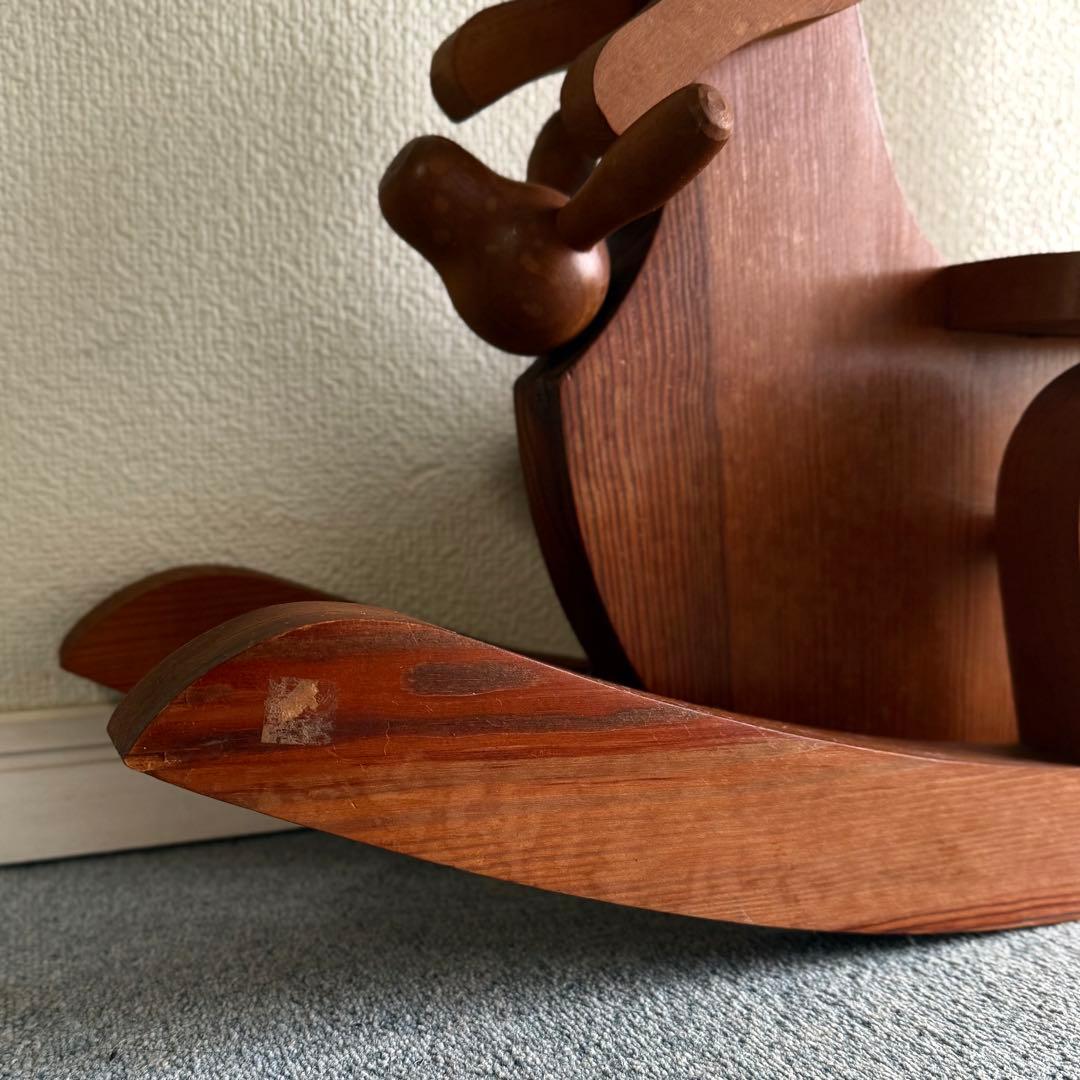 SNT1120 アンティーク カンガルー 木製 木馬 インテリア 昭和レトロ