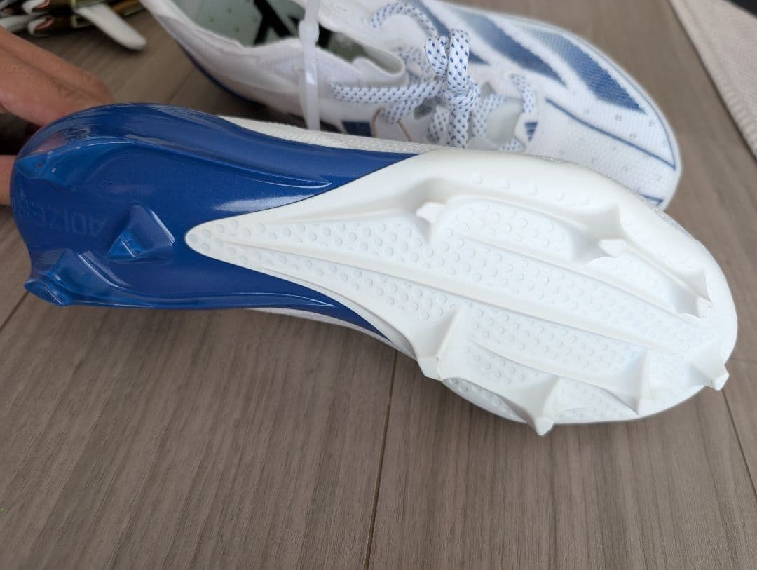 専用！Adizero adidas アメフト スパイク ホワイト ブルー