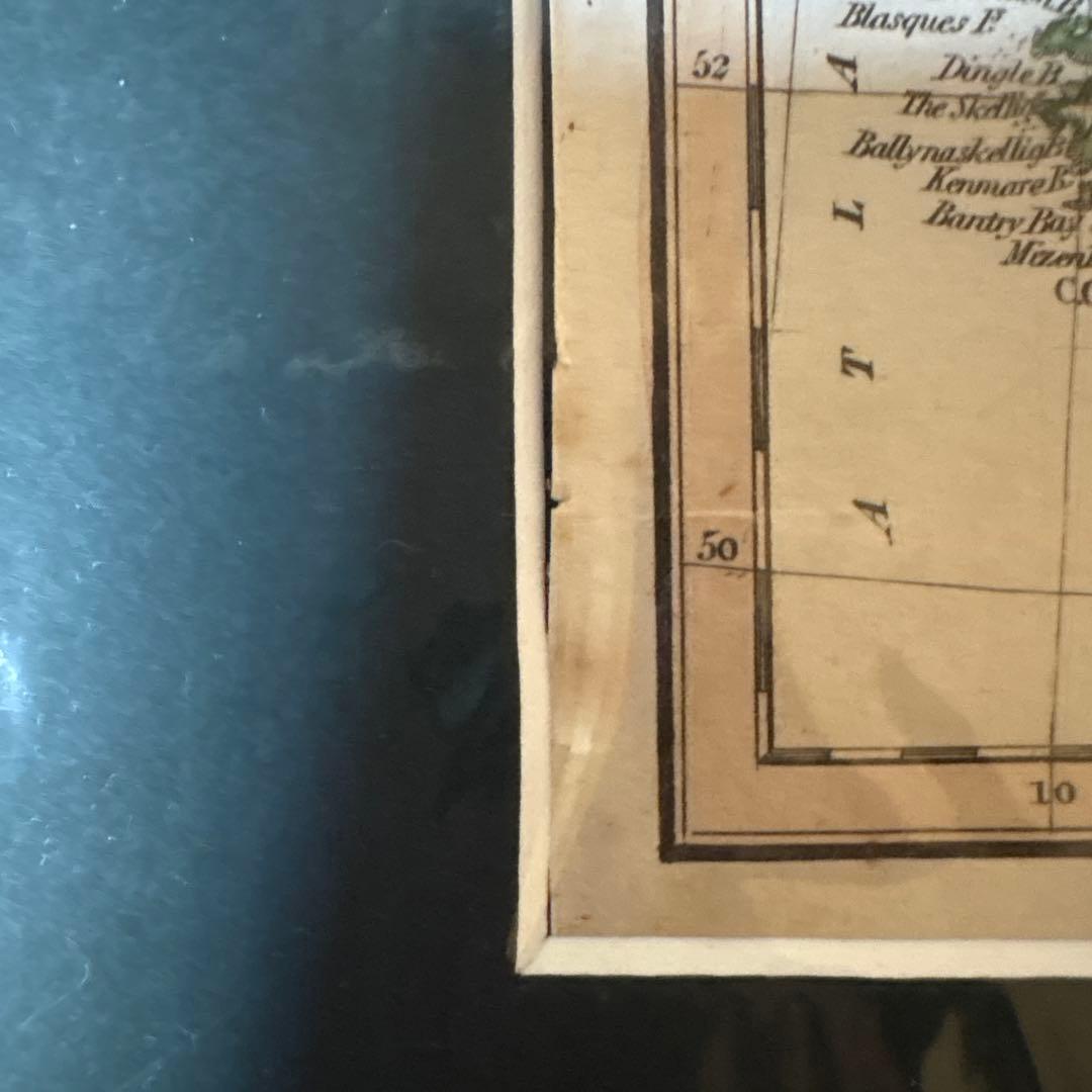 イギリスの地図　壁掛け【鑑定書付】