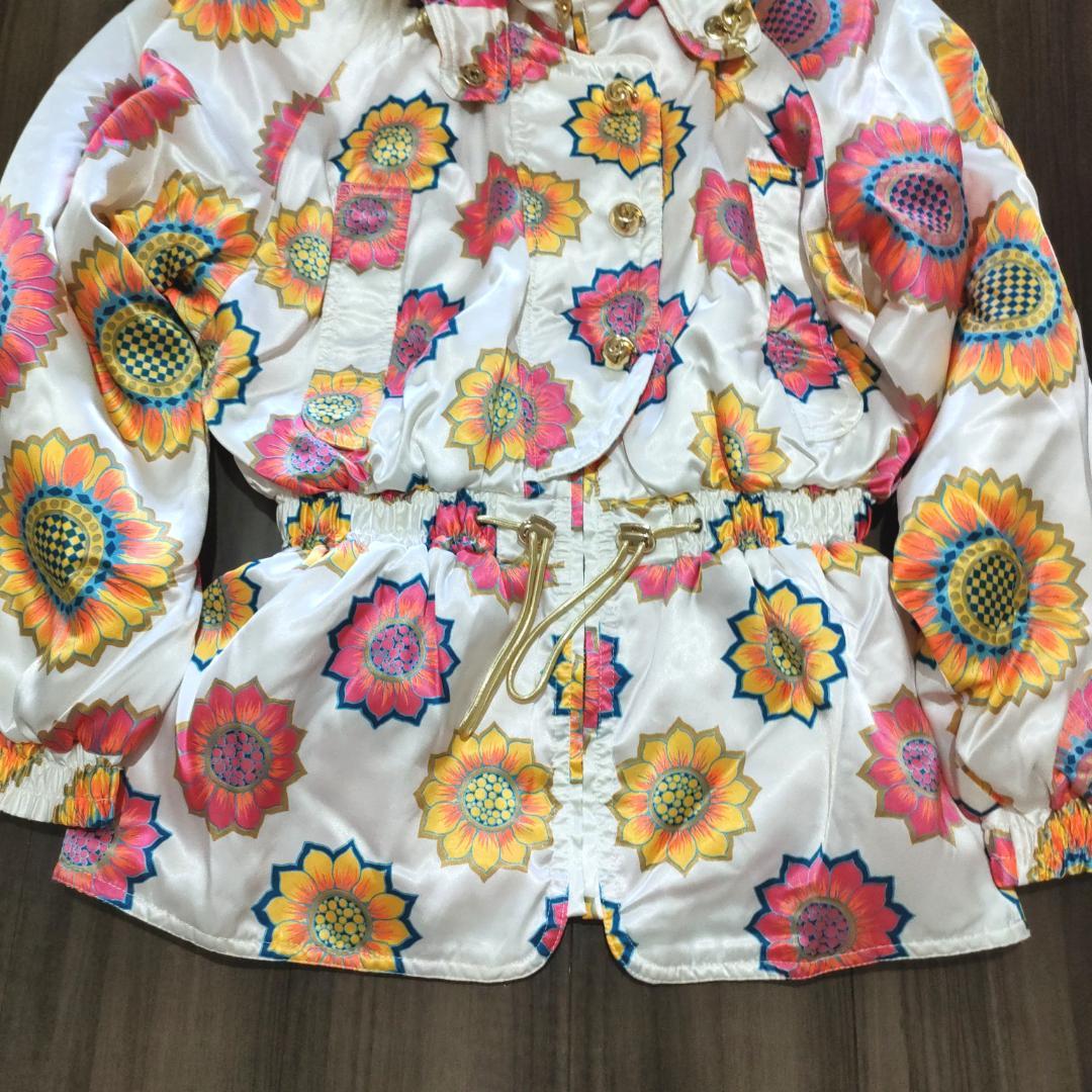 スキーウェア ホワイト ピンク 花柄 レディース Lサイズ