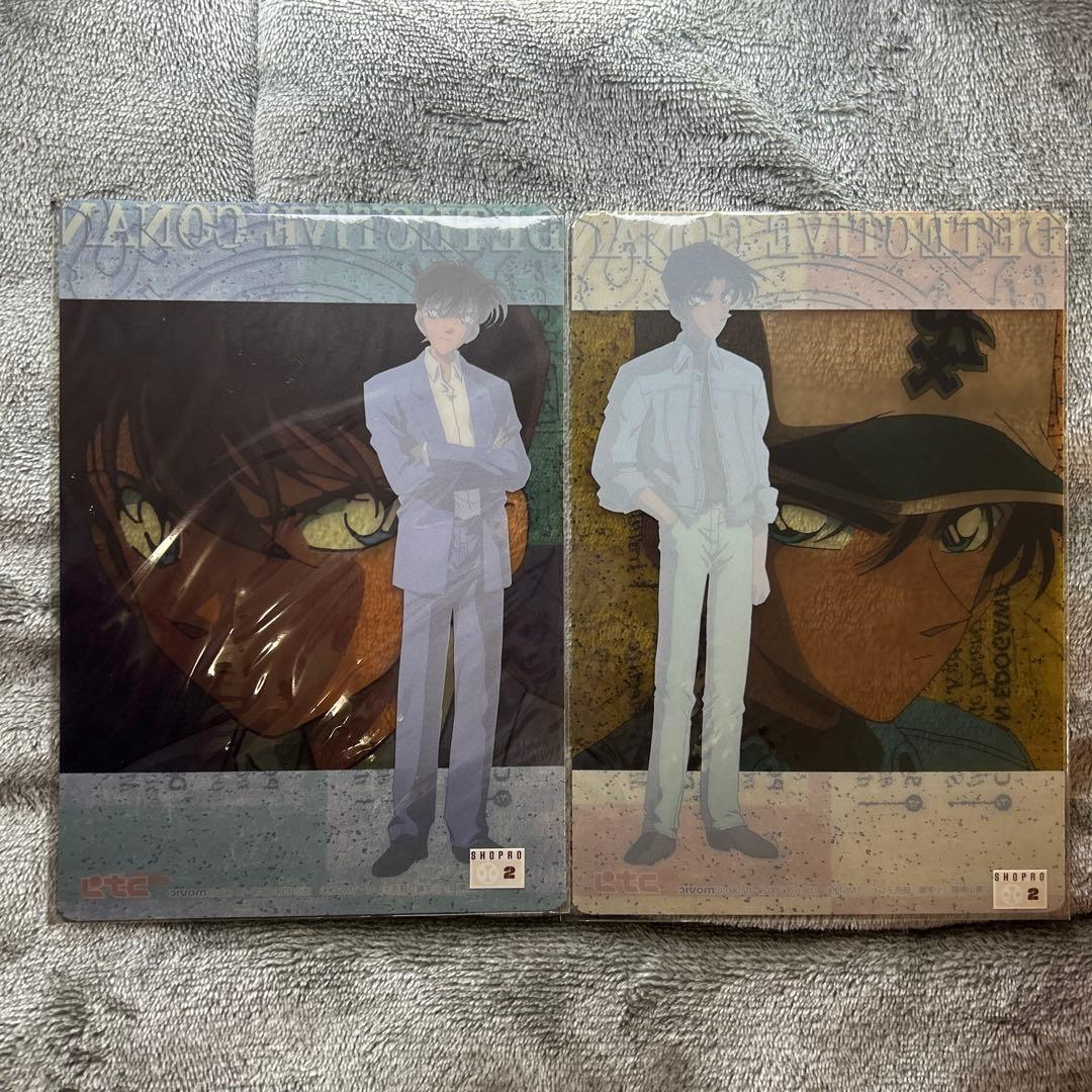 【当時物・未使用品】名探偵コナンレトロ◇B6クリアカードセット工藤新一服部平次