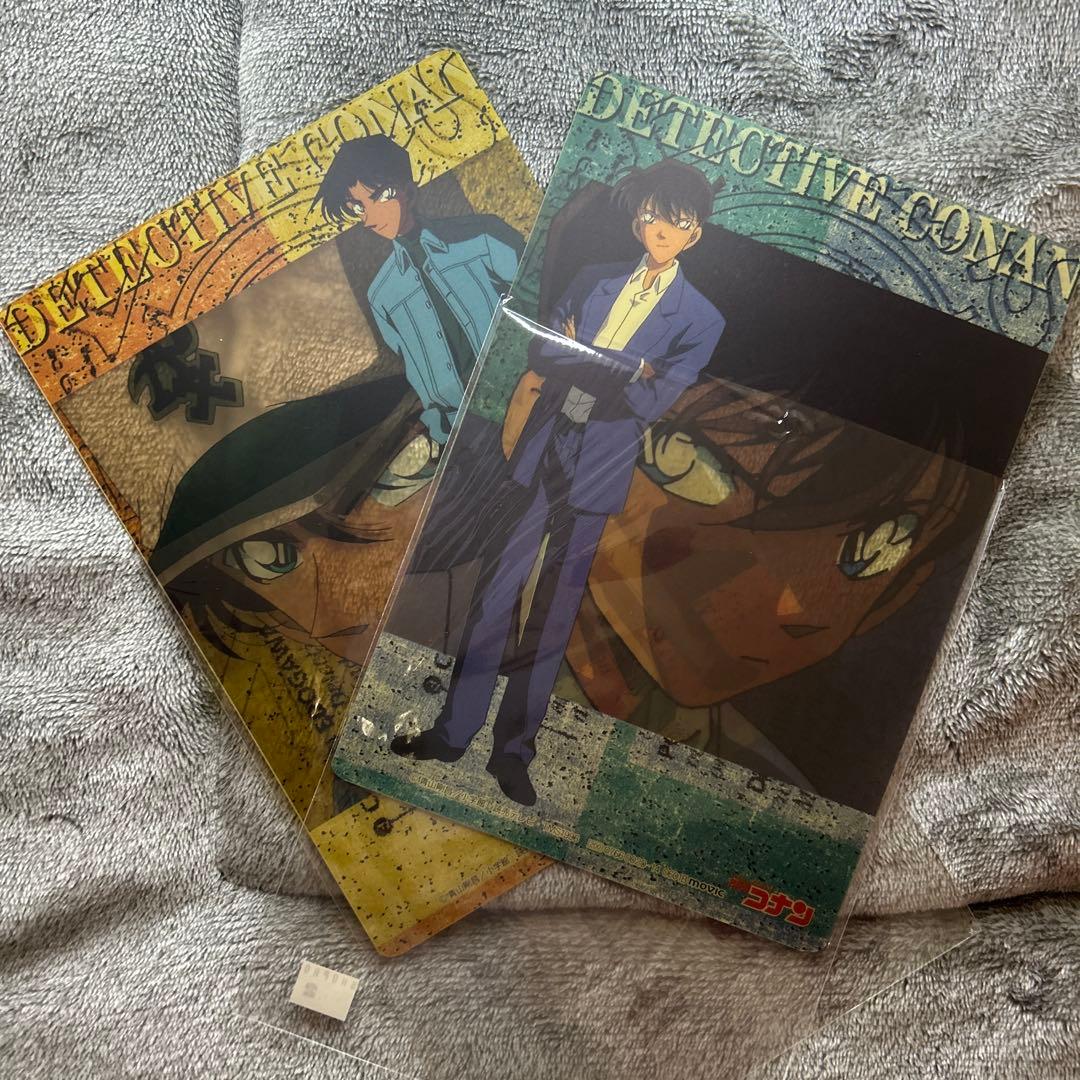 【当時物・未使用品】名探偵コナンレトロ◇B6クリアカードセット工藤新一服部平次