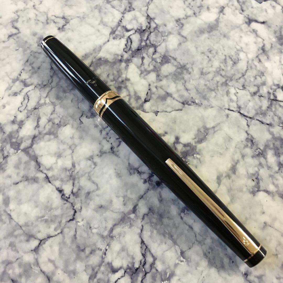 #0206 オーバーホール済み 万年筆 PLATINUMショート 18k