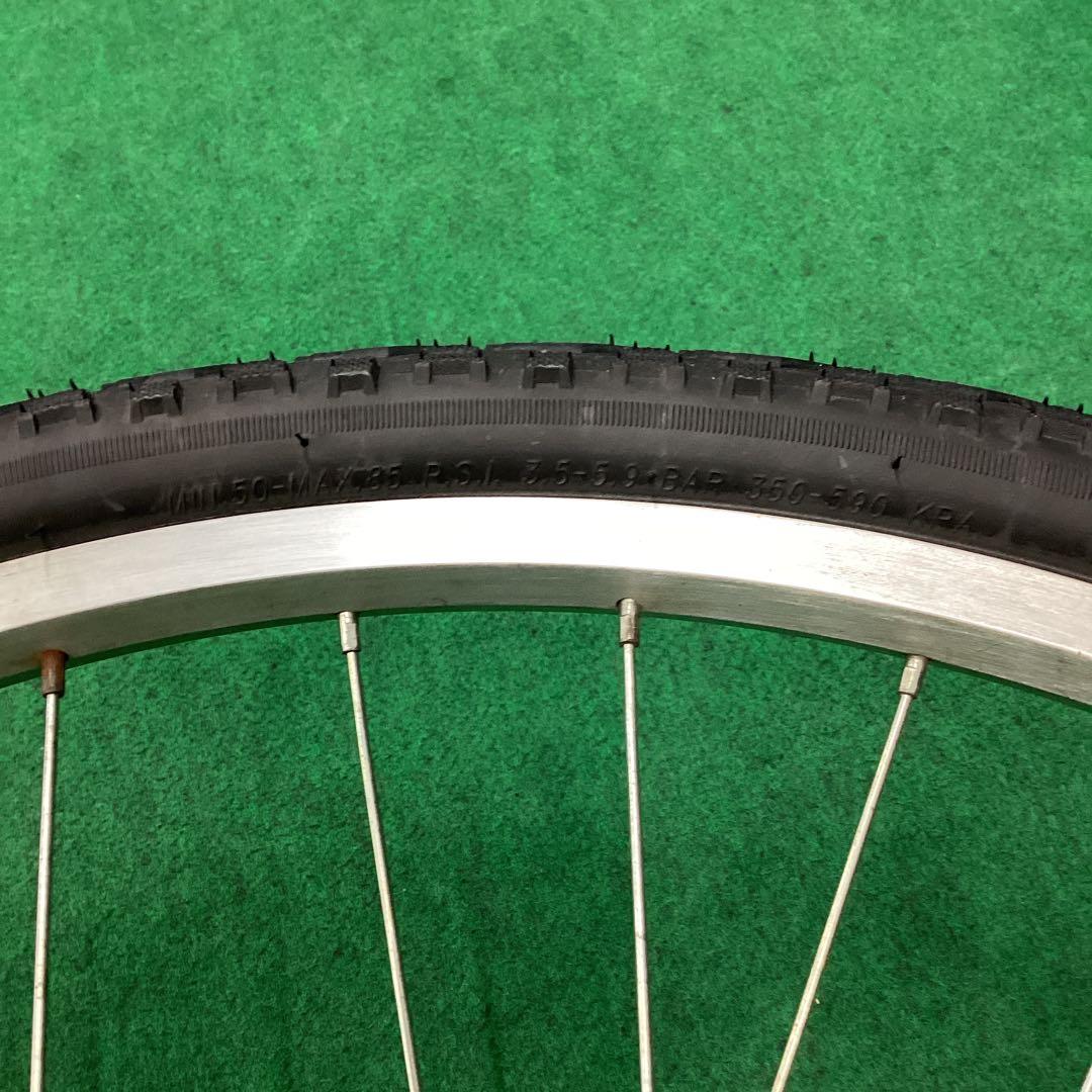 完組アルミホイール　後輪　700x42C タイヤ付　ON