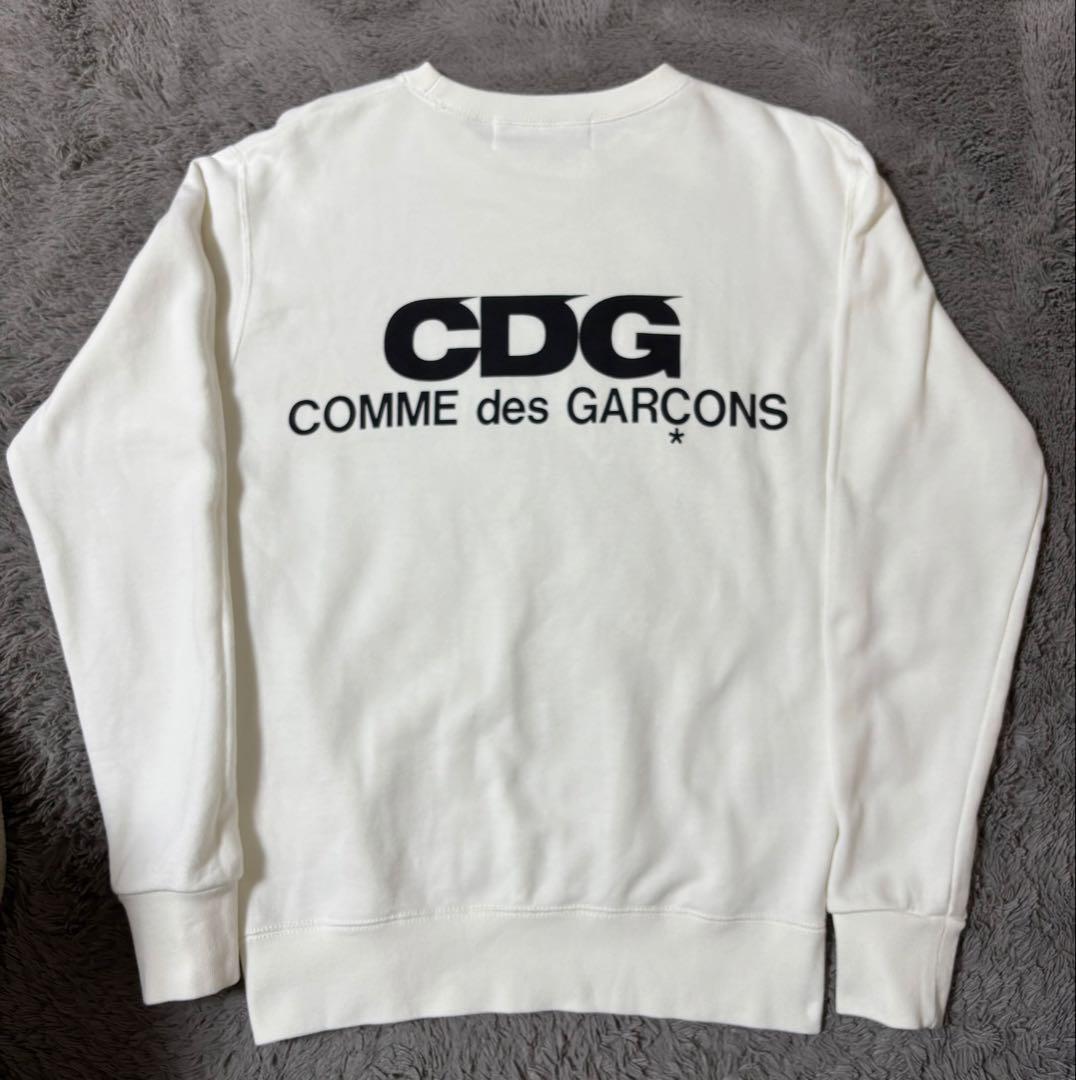 CDG バックロゴプリントスウェット トレーナー　ホワイト　S