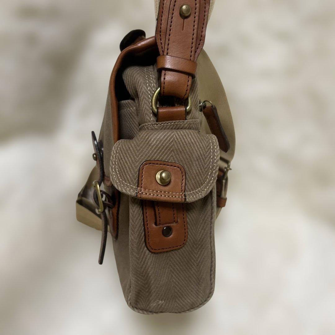 【美品】シルバーレイククラブ ヘリンボーン ショルダーバッグ ベージュ