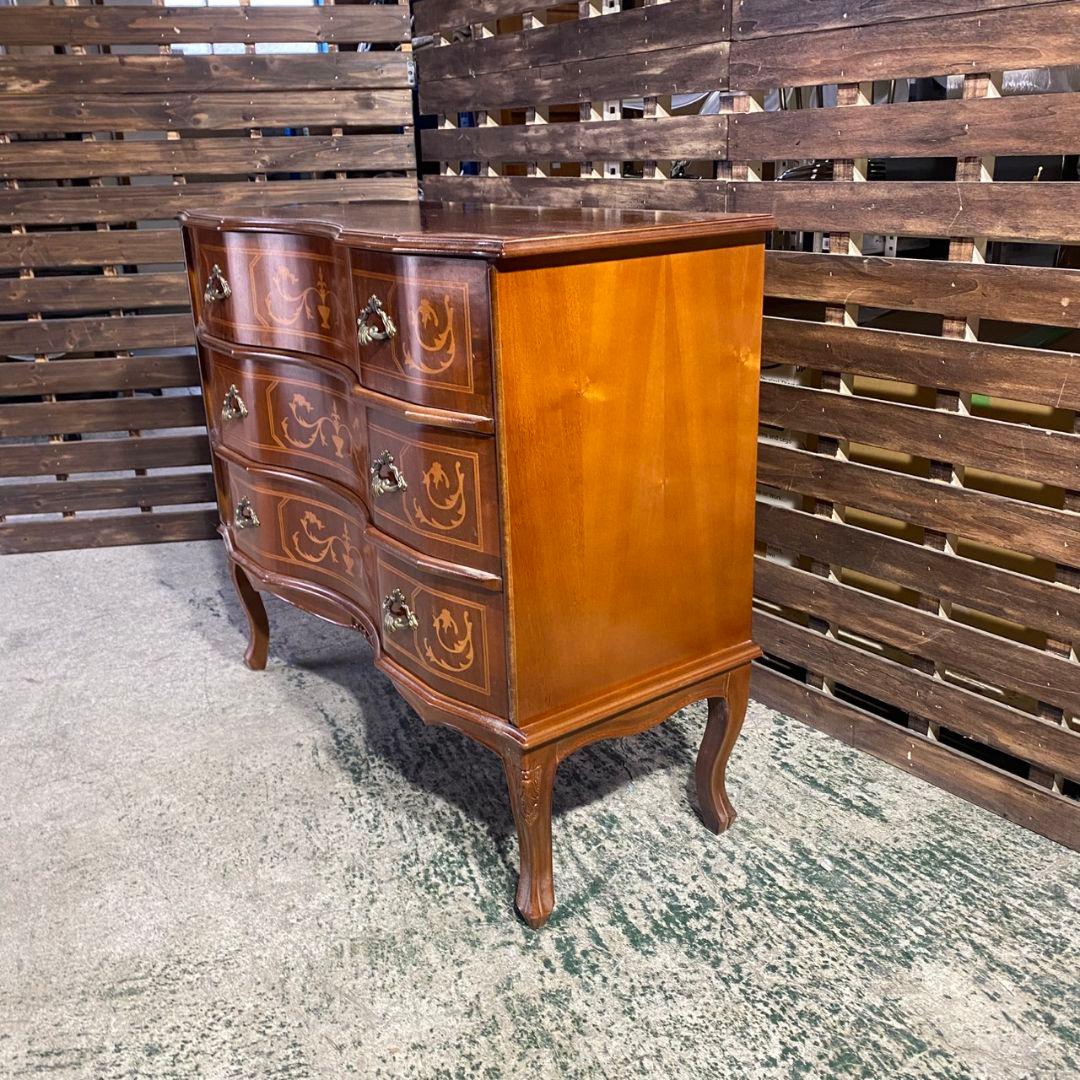 K892 TAROCCO VACCARI イタリア製 3段チェスト 象嵌 猫脚