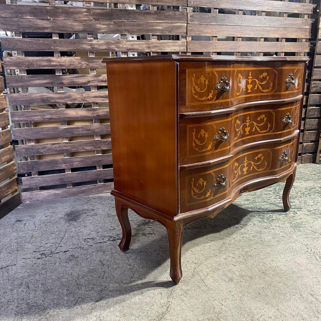 K892 TAROCCO VACCARI イタリア製 3段チェスト 象嵌 猫脚