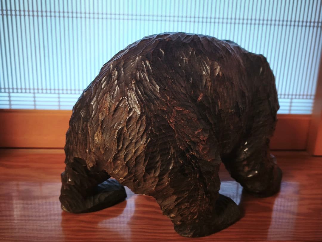 木彫り熊　親子熊　北海道　民藝品　置物　彫刻