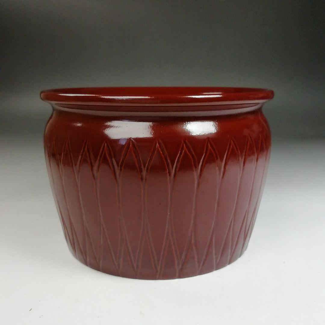 Ｗ１５８　建水　『溜塗　菊形建水』『竹師　宗甫 造』　共箱　茶道具