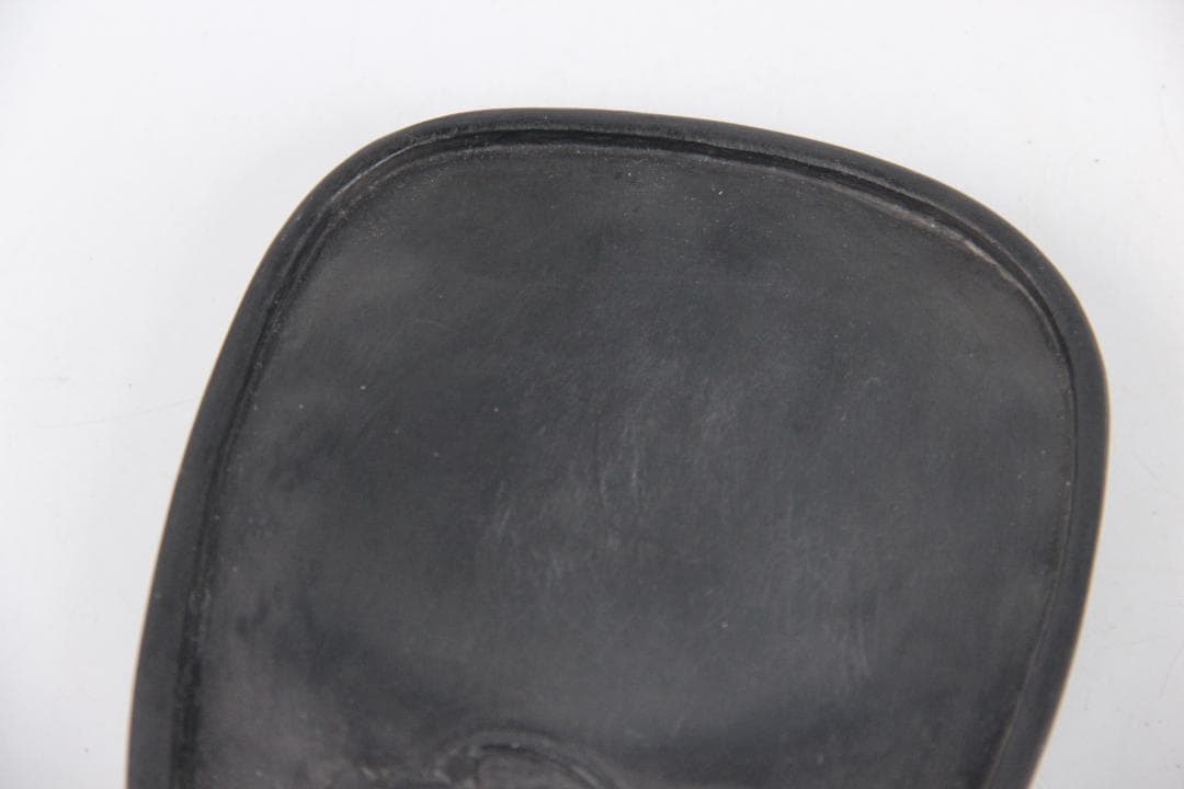 中国文房具　端渓硯　瓜文彫刻　「寿」銘　彫刻入　書道具　古硯 ES1-9