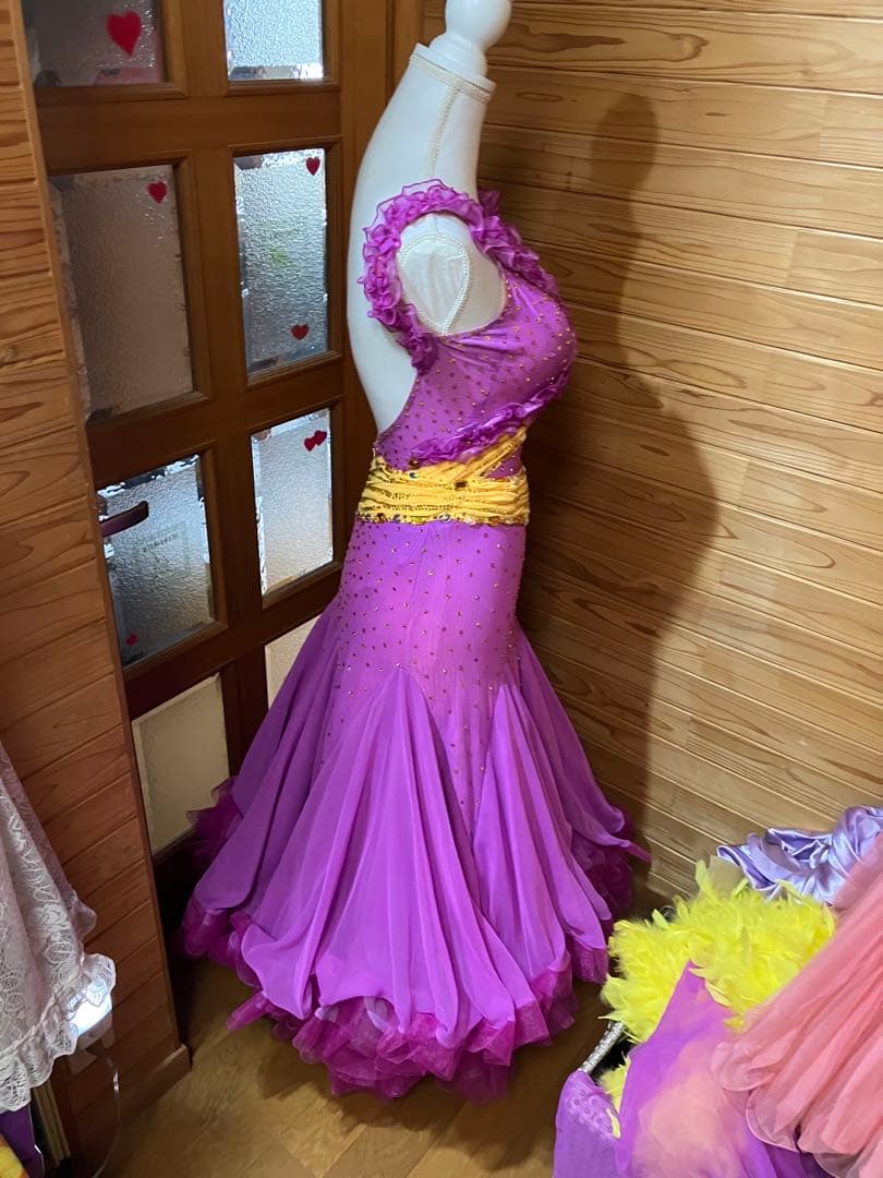 社交ダンスドレス 黄色と可愛いピンク