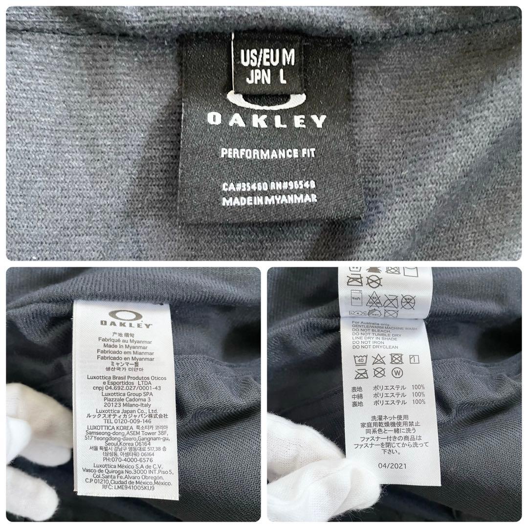 【バックビッグロゴ 美品】OAKLEY ベンチコート 黒 Lサイズ ロングコート