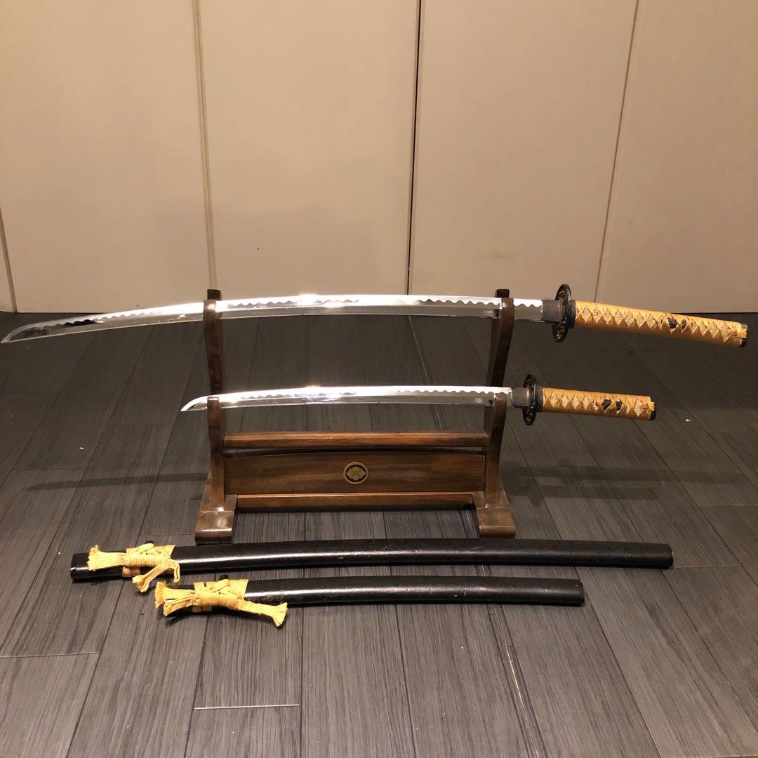 本格模造刀　居合刀　 2本セット　美術刀剣　太刀　脇差　大小セット　茶拵え