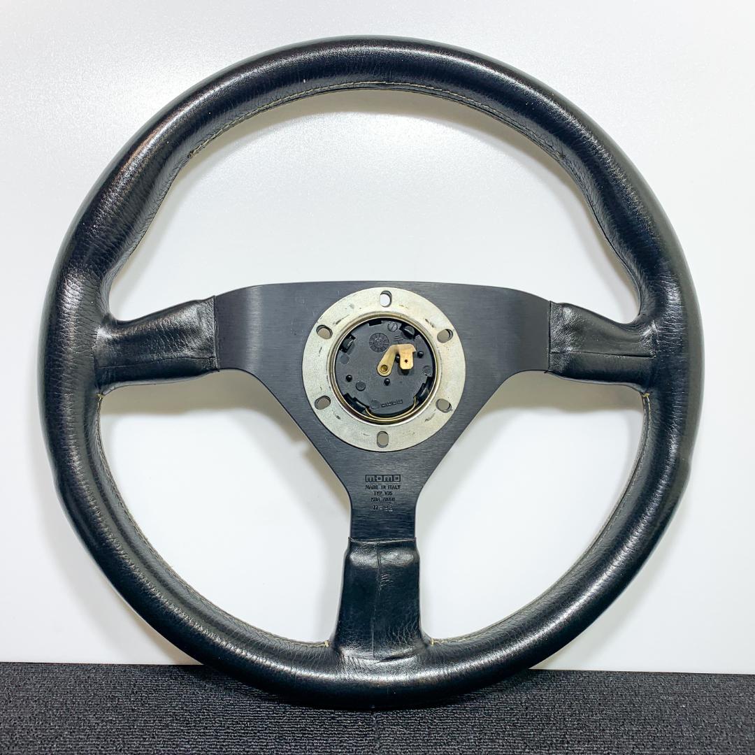 モモ ヴェローチェ レザーステアリング ホーンボタン付 92年製 当時物