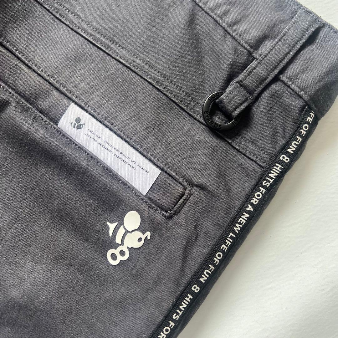 8YARDS ハチヤーズ　メンズ　ゴルフパンツ　オールシーズン用　L ロゴ　黒