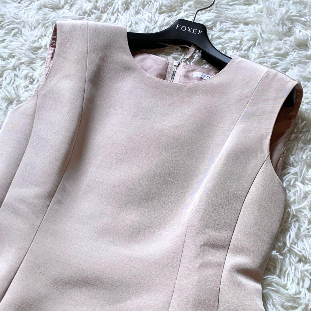 未使用級✨定価14万 フォクシー ミュゲ ウールシルクワンピースドレス 40