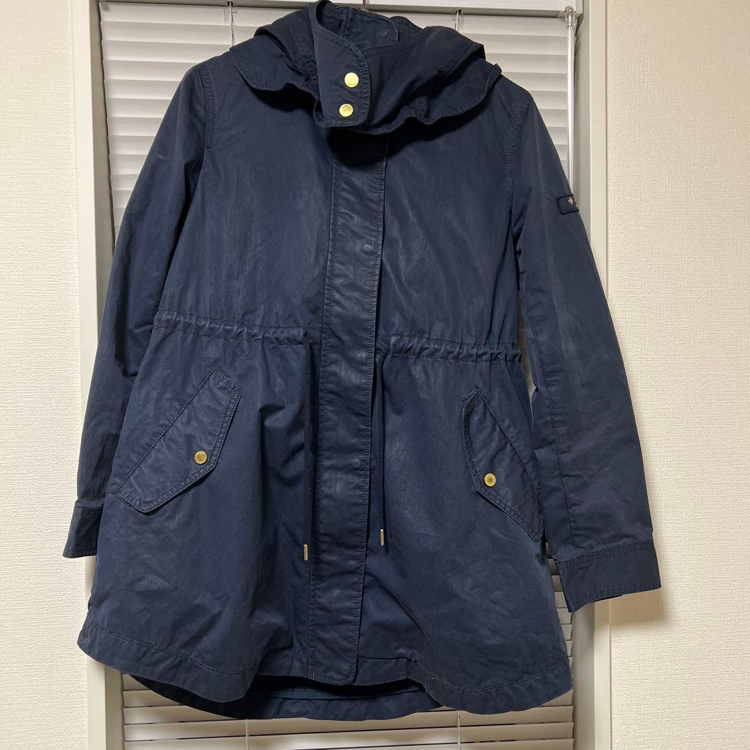 タトラス　ネイビー フード付き モッズコート　インナーダウン