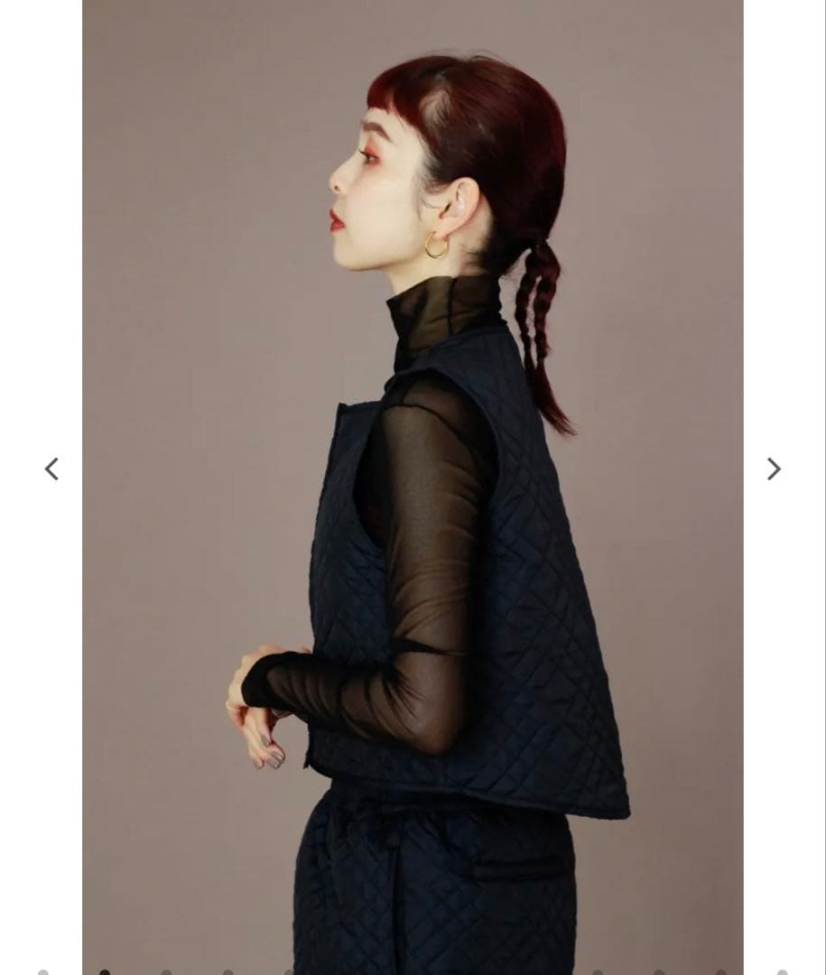 unoa ウノア Quilted キルティング ベスト ナイトブルー sizeM