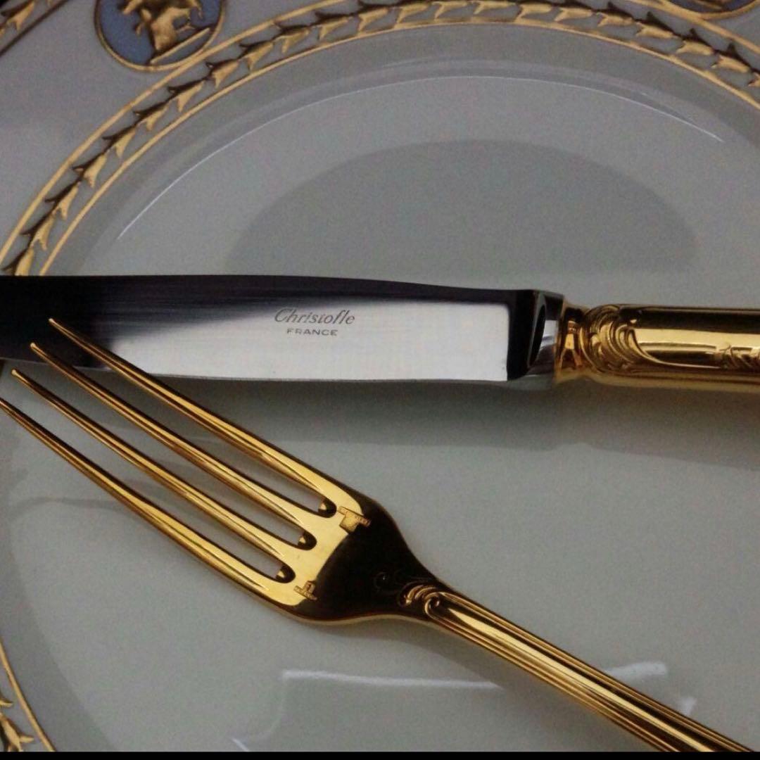 貴重　クリストフル　マルリーゴールド ／ ディナー&デザートセット　カトラリー