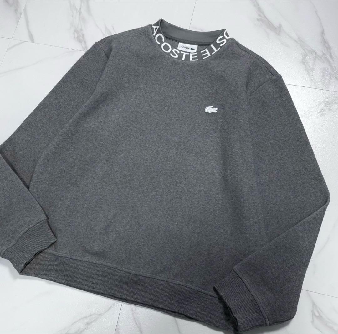 LACOSTE ラコステ コットンブレンド ネックロゴ　スウェット プルオーバー