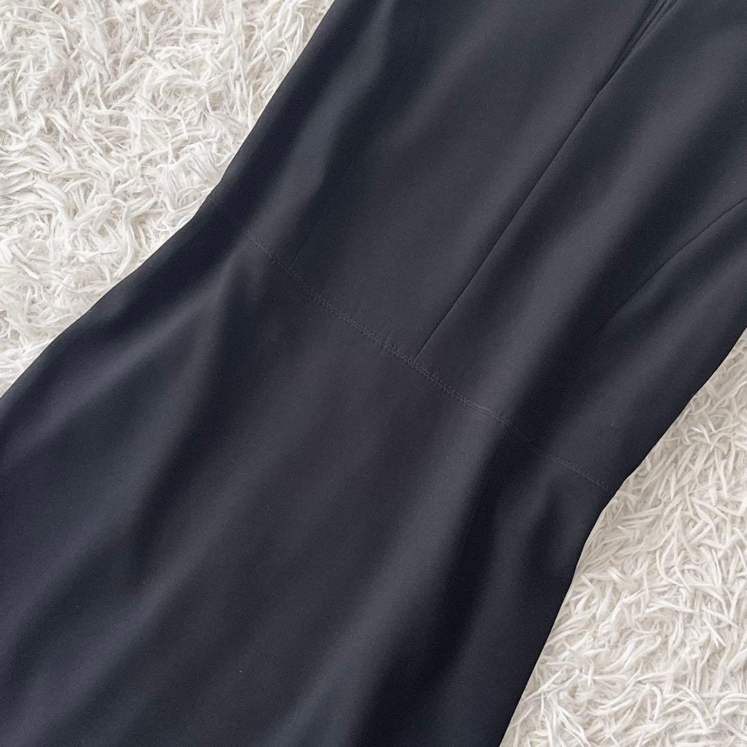 未使用級 BEIGE,ベイジ✨LUIZA ワンピース キーネック 黒 サイズ0