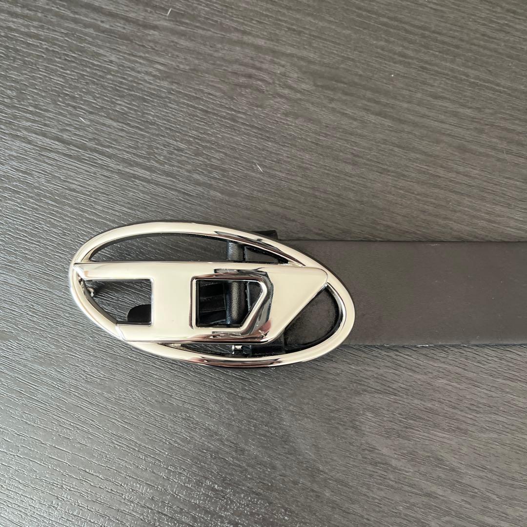 DIESEL ブラック オーバルバックル ベルト 70/28