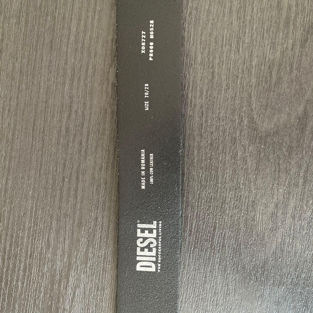 DIESEL ブラック オーバルバックル ベルト 70/28