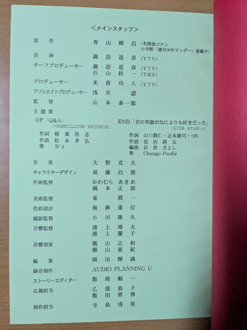 【非売品・希少】名探偵コナン 第720話 アニメ台本 サイン　高山みなみ