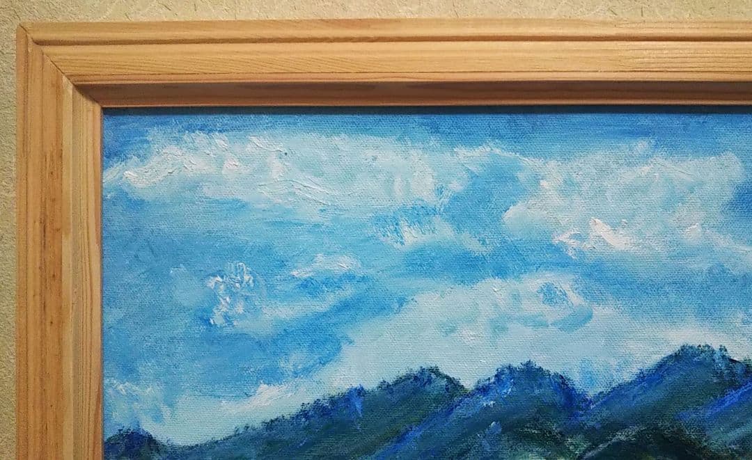 油絵 風景画 ✡️ 兵庫県砥峰高原【P30】【10月】