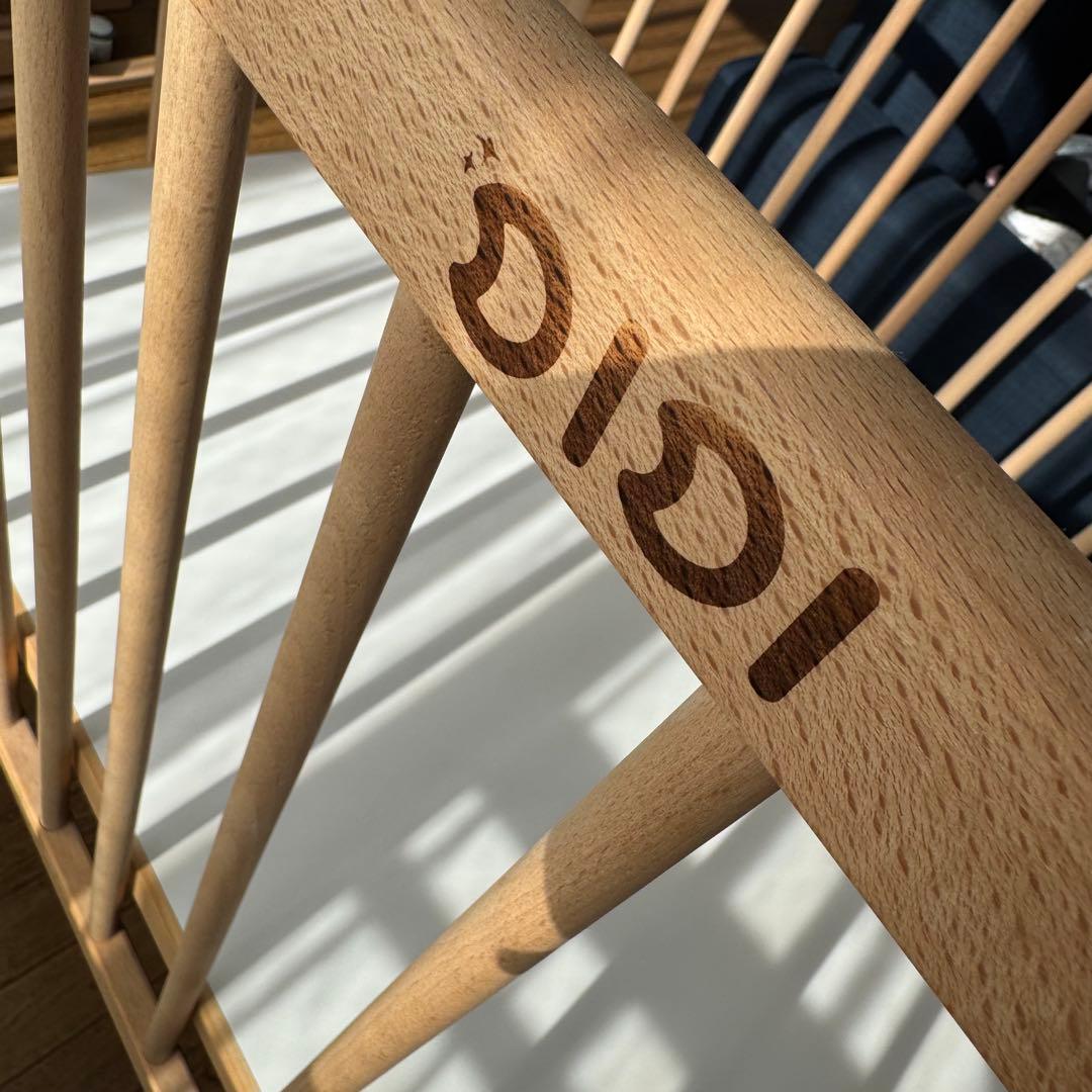 再値下げ【学習机にもできる】木製　ベビーベッド キャスター付き　高さ調節可