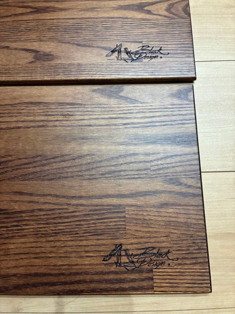 葉月　BLACK DESIGN　プレート　２枚付き（ツリー柄）　アイアンラック