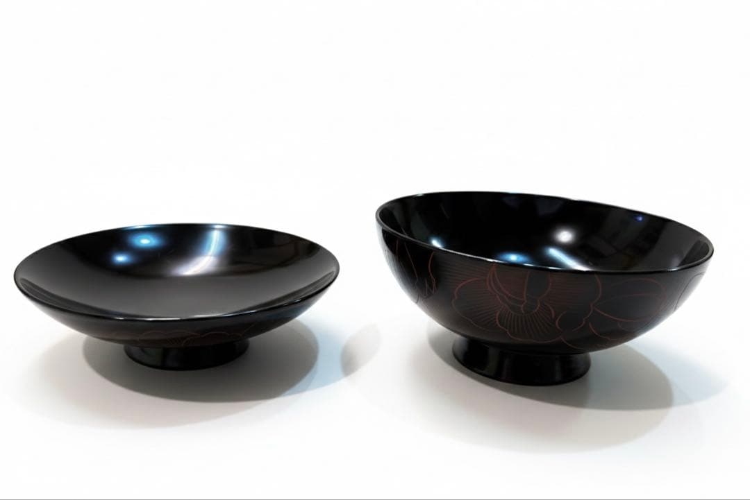 【最高級】輪島塗 沈金 牡丹彫 吸物椀 5客セット 共箱・布付き 天然木 漆器