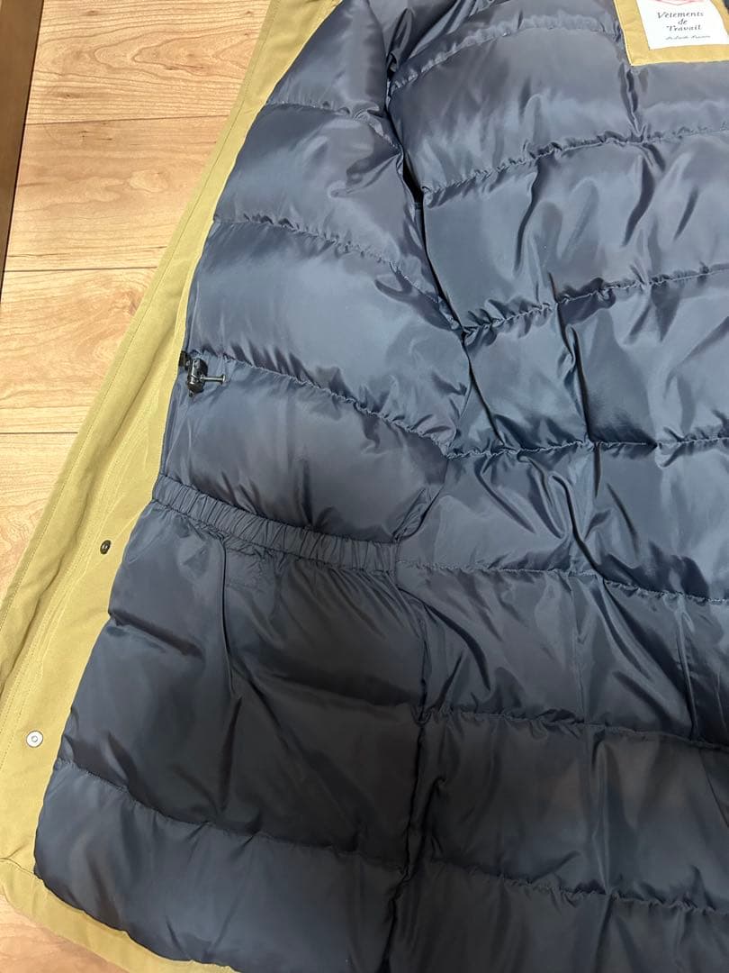 【美品】DANTON/ダントンダウンコートJD-8634LASカーキ42