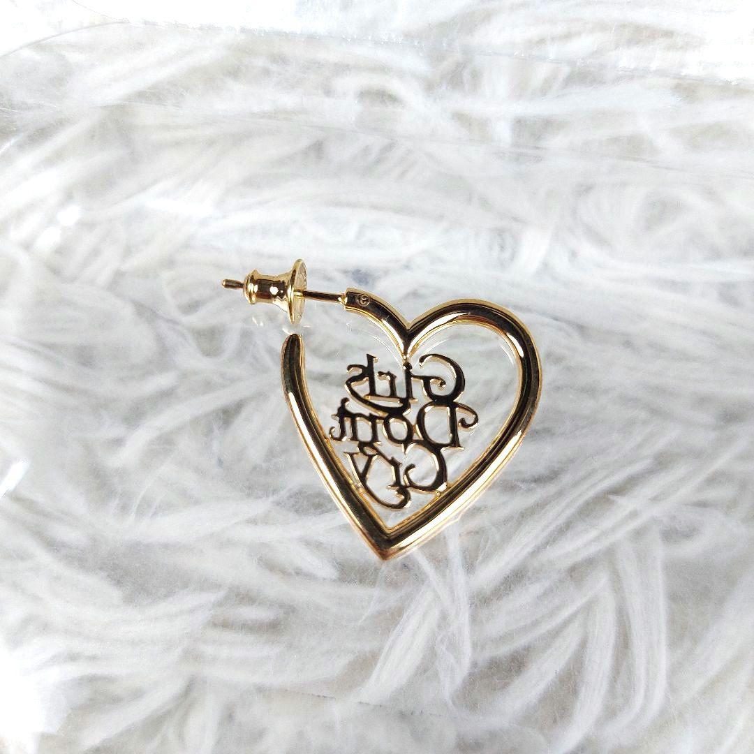 未使用級 Girls don‘t cry CAREERING ハートロゴ ピアス