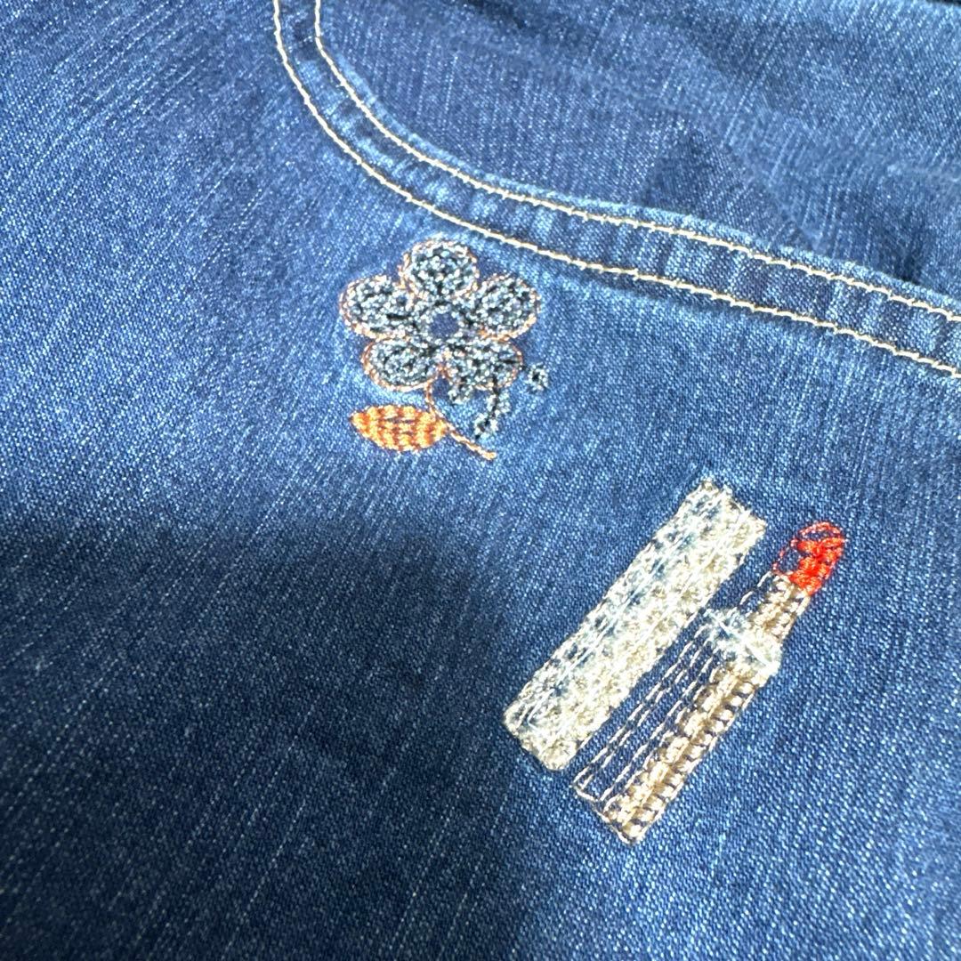 ♡新品同様♡2024年♡エムズグレイシー♡刺繍デニムガウチョパンツ38♡