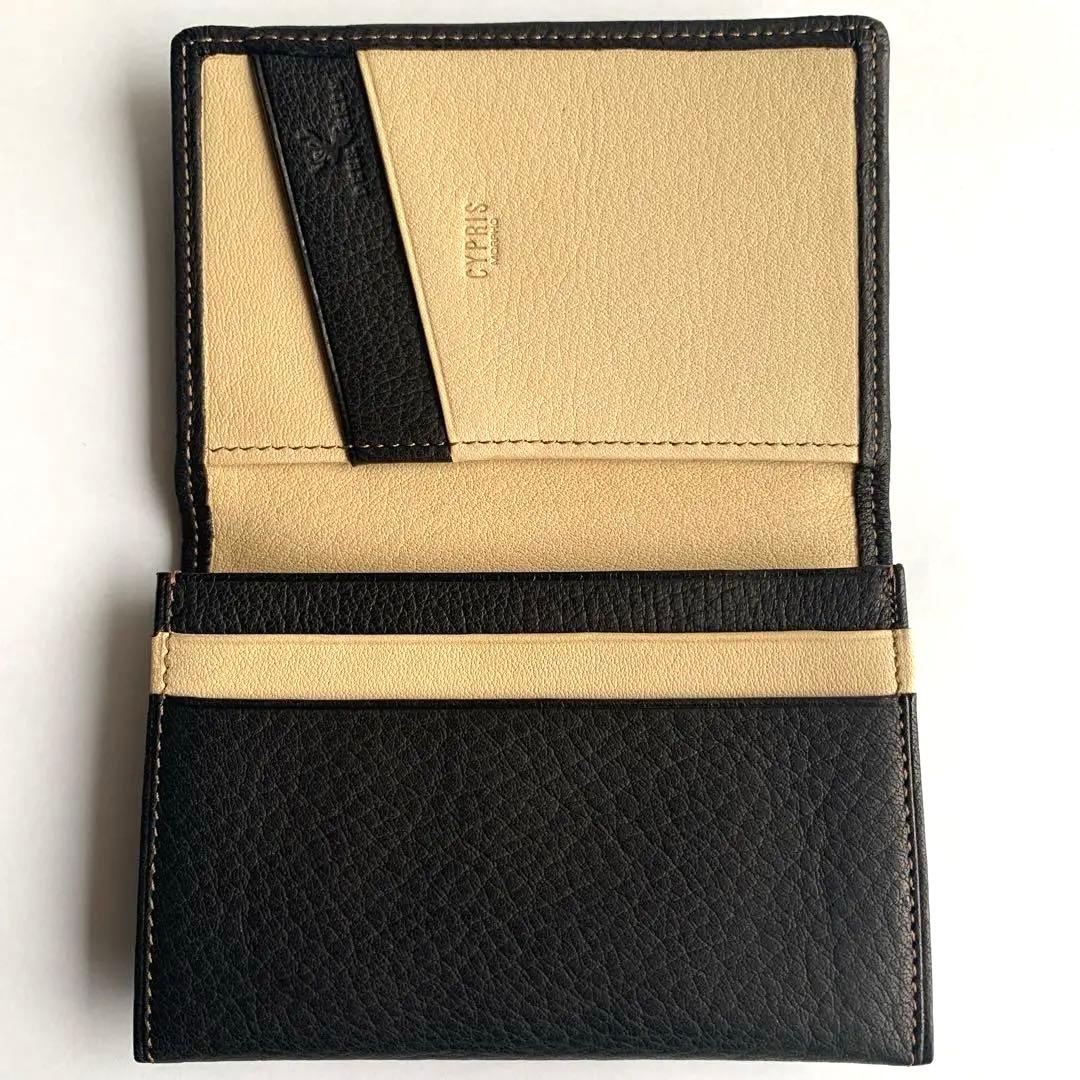 新品未使用 CYPRIS 名刺入れ キプリス2223 本革 ブラックレザー